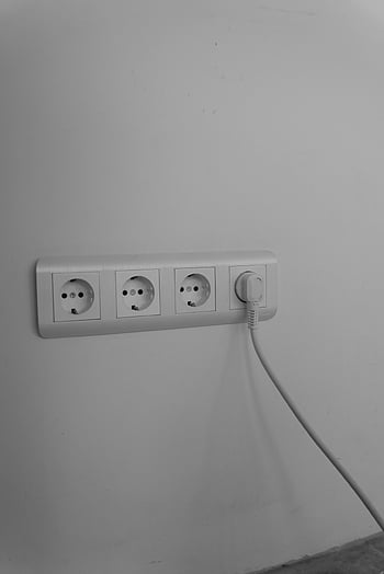 white wall socket, white painted wall, minimalist design, modern interior, single plug, clean socket, electrical outlet, wall plug, minimalist wall, modern design, white interior