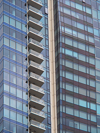 gebouw, balkons, buitenkant, architectuur, stedelijk, appartement, facade, stad, patroon, condo, ontwerp