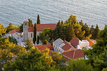 church, castle, village, building, house, architecture, tourist, scenic, landmark, travel, adriatic
