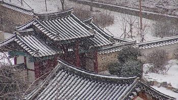 yerim seowon, Jižní Korea, zimní, město sejong, škola, joseon, duksungseowon, Stará korejská přednášková síň, Korea, sníh