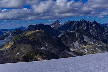 hory, summitu, krajina, sníh, vrchol, pohoří, Příroda, scenérie, scénický, nebe, mraky
