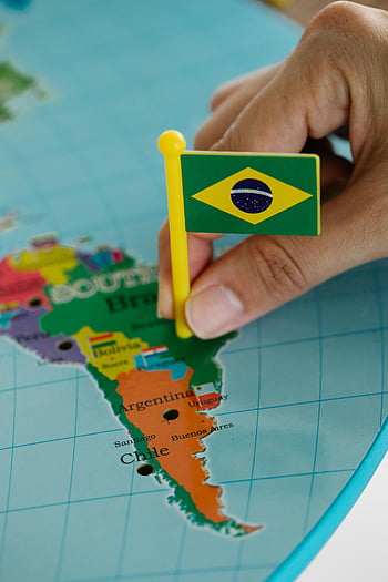brazilská vlajka, Mapa Jižní Ameriky, ruční držení vlajky, Mini Brazílie vlajka, detailní fotografie, plánování cest, Brazílie cestování, vlajka pin, geografickou mapu, Jihoamerické země