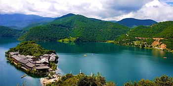 Scenariul, peisaj, râu, apă, China, natură, călătorie, reflecţie, Lacul lugu