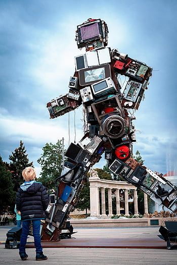 schrottriese, vienna, recycling, robot, schwarzenbergplatz, waste Memorial, austria, ha Schult