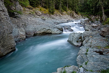 torrent, rivière, forêt, eau, cascades, couler, la nature, roches, Montagne, canyon, environnement sauvage