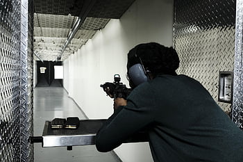 woman, shooting, target, gun, shooting Range, practice, goal, gray Gun
