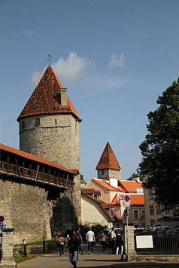 pevnost, stěny, starý, budova, středověký, tallinn, Estonsko