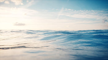 hav, bølger, vand, ocean, solopgang, daggry, morgen, horisont, himmel, skyer, natur