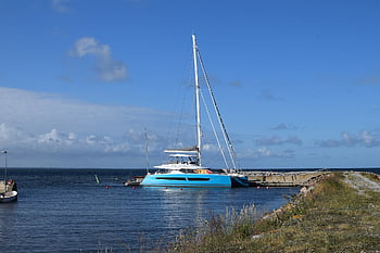 boat, catamaran, ship, sailboat, ocean, sea, pier, nature, coast