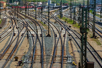 station, track Field, rails, central Station, würzburg, railroad, railway Rails, track System, train, to Travel, landscape