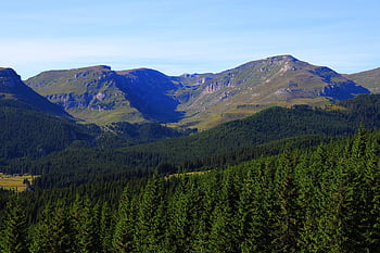 hegy, Bucsecs, r, Románia, tájkép, Kárpátok, természetes, zöld, panoráma, természet, gerincek