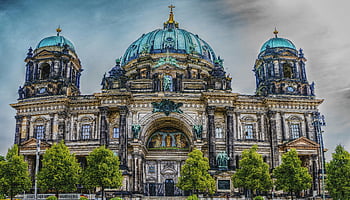 de kathedraal van Berlijn, historische architectuur, humeurige lucht, dramatische weergave, berlijn, kathedraal, illustratie, Duitsland, Europese architectuur, religieus gebouw, mijlpaal