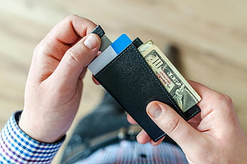 Person, Holding, Black, Card, Holder, wallet, cash, credit, cards, financial, management