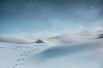 paesaggio, la neve, inverno, sentiero, tesoro, natura, nuvole, cabina, tempo metereologico