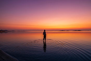 man, ocean, sea, beach, alone, lonely, lake, loneliness, mar Menor, nature, summer