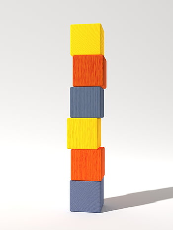 des briques, blocs de construction, la tour, cubes en bois, cube, jouet, empilés, construire
