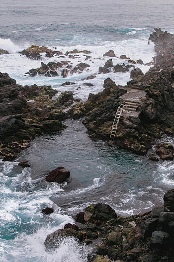 ชายฝั่งทะเลมีหิน, santa cruz de tenerife, คลื่นมหาสมุทรที่น่าทึ่ง, ชายฝั่งหิน, สเปน, วิวทิวทัศน์, คลื่นมหาสมุทรกระแทก, แนวชายฝั่งทะเล, ทิวทัศน์ธรรมชาติ, หินชายฝั่ง, วิวทะเล