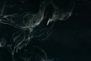 white ink diffusion, water, abstract dark nebula, swirling patterns, ethereal textures, cosmic feel, abstract art, dark background, fluid dynamics, artistic photography, macro photography