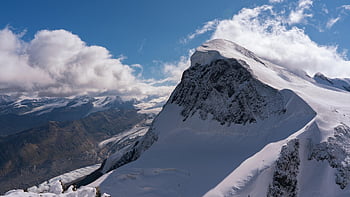 ledovec, sníh, summitu, Breithorn, hory, Alpy, valais, švýcarsko, Příroda