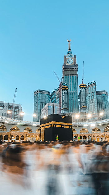 الكعبة،  المسجد الكبير،  مكة المكرمة،  المصلين،  السماء الزرقاء،  موقع ديني،  العمارة الإسلامية،  مكه،  مكان مقدس،  أبراج البايت،  برج الساعة