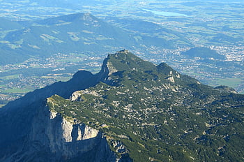 hory, útes, krajina, Příroda, letecký pohled, unterberg, Salzburg