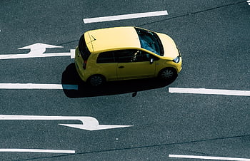automobile, car Wallpapers, road, direction, vehicle, asphalt, arrows, car, yellow