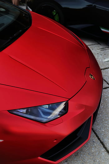 roter Sportwagen, Nahaufnahme, Luxusauto, elegantes Design, Auto vorne, rotes Auto, Sportwagen, Fahrzeugdetails, elegantes Auto, Autofotografie, Auto Showcase