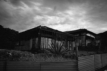 černobílý, starý dům, opusteny dům, dramatická obloha, Černý a bílý, zatažená obloha, venkovské scény, rozpad, architektura, Příroda, krajina