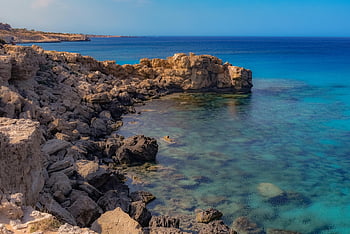 cipru, cavo greko, stâncă, pe coasta stâncoasă, stânci, natură, mare, peisaj, decor, eroziune, formare