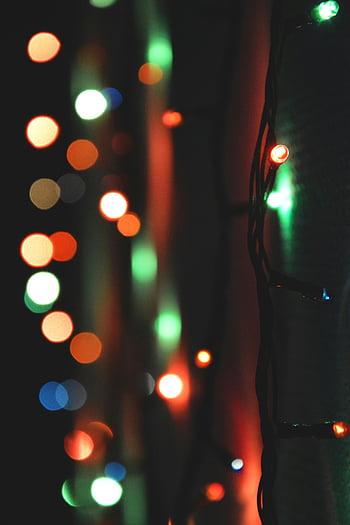 vánoční osvětlení, detail, slavnostní, barvitý, bokeh efekt, teplý, zářící atmosféra, Dovolená dekor, řetězec světla, rozmazané pozadí, Slavnostní světla
