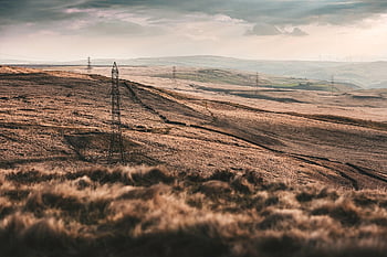 fields, meadow, grassland, haze, fog, country, hills, yorkshire, landscape