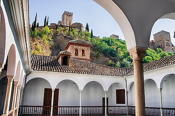 alhambra, granada, castle, history, landscape, convent, arches, museum, tower
