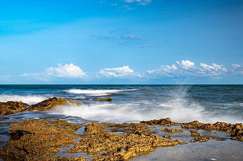 coast, sea, beach, nature, summer, water, stones, ocean, heaven, spray, waves
