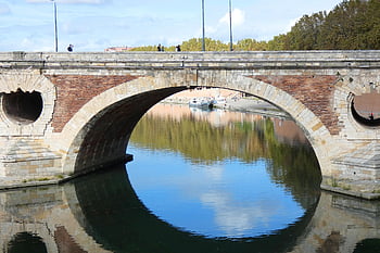 bridge, river, city, architecture, old, historical, brick, urban, landscape, toulouse, occitania