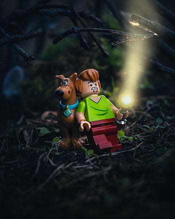 lego, flashlight, dog, toy, scooby, spooky, dark, night, fear, pet, nature
