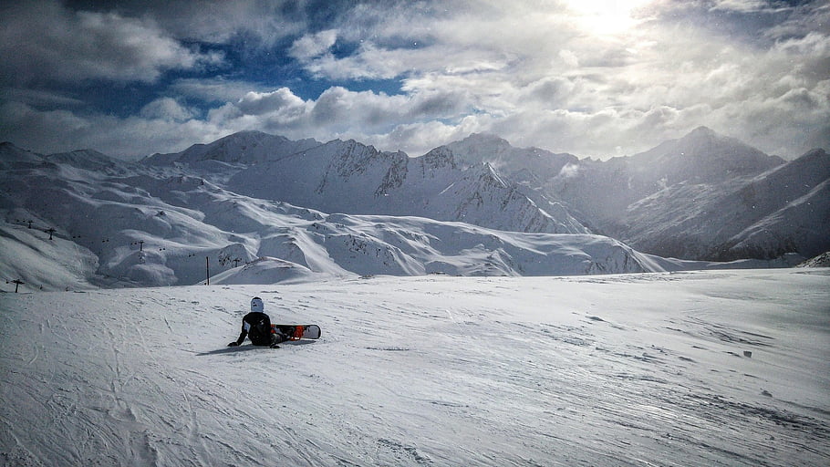 hory, snowboardista, Alpy, dobrodružství, štěstí, krajina, Příroda, klid, sníh, umlčet, sen