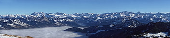 panorama billede, panorama, Alperne, tåget hav, panoramafotografering, bjergkæde, humør, landskab, Fjernsyn, tåget landskab, bjerge