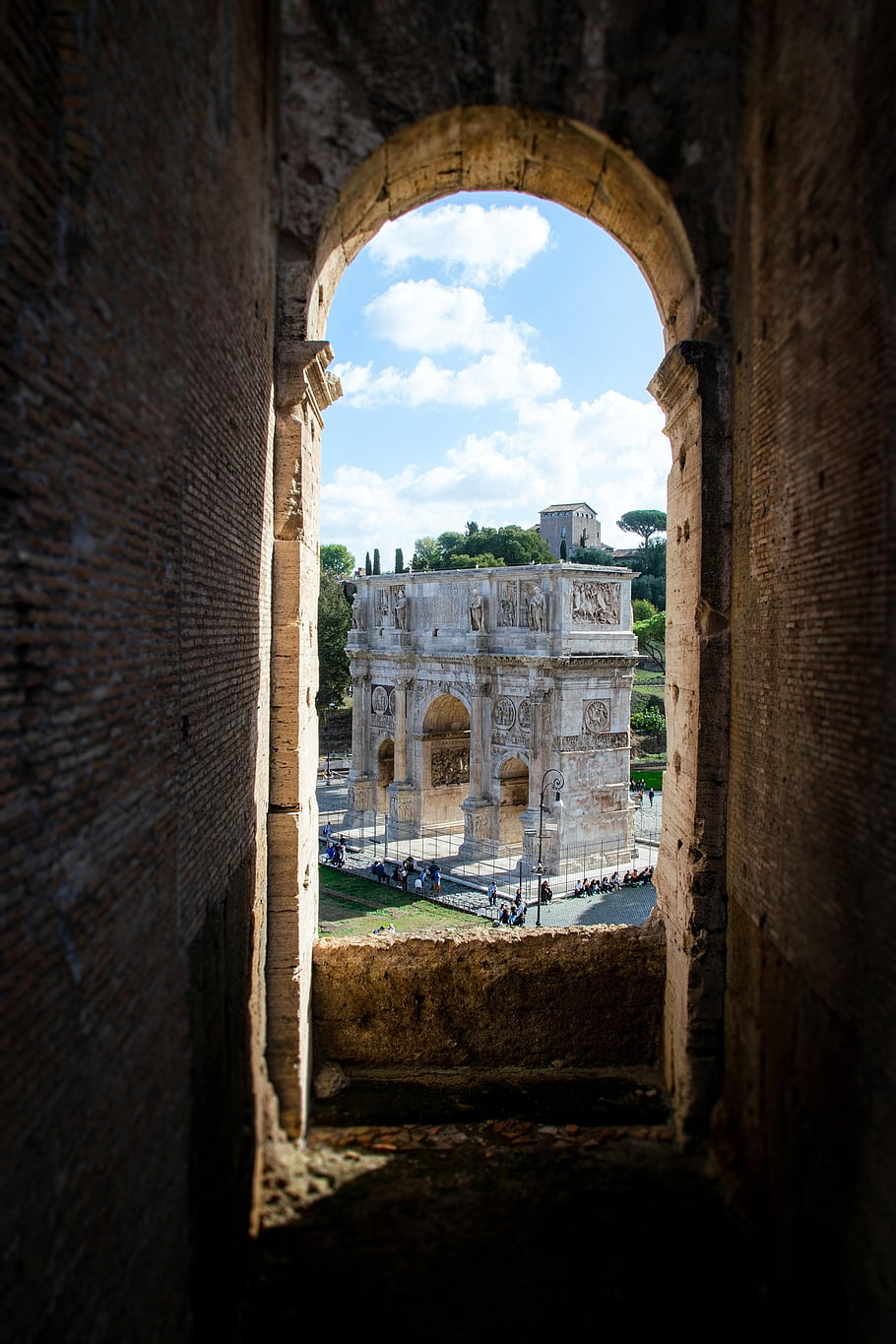 rome, architecture, ruins, arch, sunset