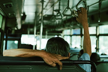 uomo, autobus, trasporto, urbano, Vietnam, saigon, città, viaggio, verde, persone, fotografia