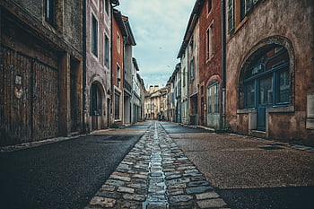 silnice, domy, město, vesnice, staré Město, budova, architektura, boční chůze, cesta, městský, fasáda
