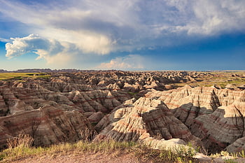 badlands, národní park, krajina, západ slunce, zlatá hodina, národní park badlands, Jižní Dakota, kopců, skály, skalní útvary, formací
