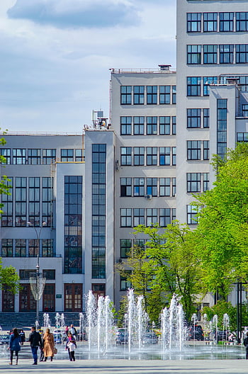 Kharkiv, fontány, město, cestovní ruch, lidé, turistů, voda, ulice, Příroda, budov, městský