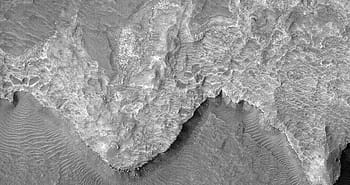 Mars, nasa, MRO, jpl, výšce, kráter, geologie, krajina, vrstev, dopad, terén