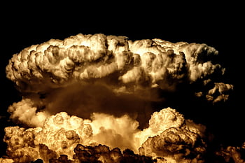clouds, explosion, bomb, nature, sepia, atom, cloud