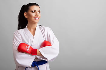 woman, portrait, karate, taekwondo, box, person, mma, practice, self-defense, fighter, gym