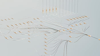 AI, artificial intelligence, neural networks, deep learning, 3D visualization, digital space, abstract connections, Novoto Studio, Visualising AI project, elegant design, technology illustration