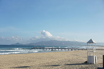 pobřeží, Vietnam, slunný, moře, písek, letní, quy nhon