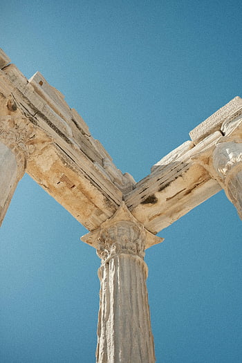 Candi kuno, Athena, kolom batu, langit biru jernih, keindahan arsitektur, arsitektur kuno, situs bersejarah, reruntuhan yunani, kolom klasik, parthenon, akropolis