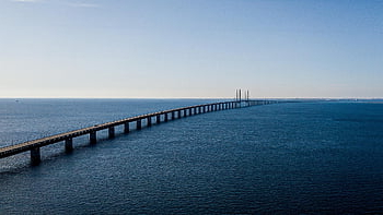 moře, panoráma, most oresund, horizont, nebe, oceán, voda, malmö, öresund, skåne, Kodaň