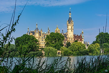 schwerin, hrad, jezero, hradní ostrov, mezník, mecklenburg západní pomerania, ostrov, zámecká zahrada, parlament, Příroda, muzeum